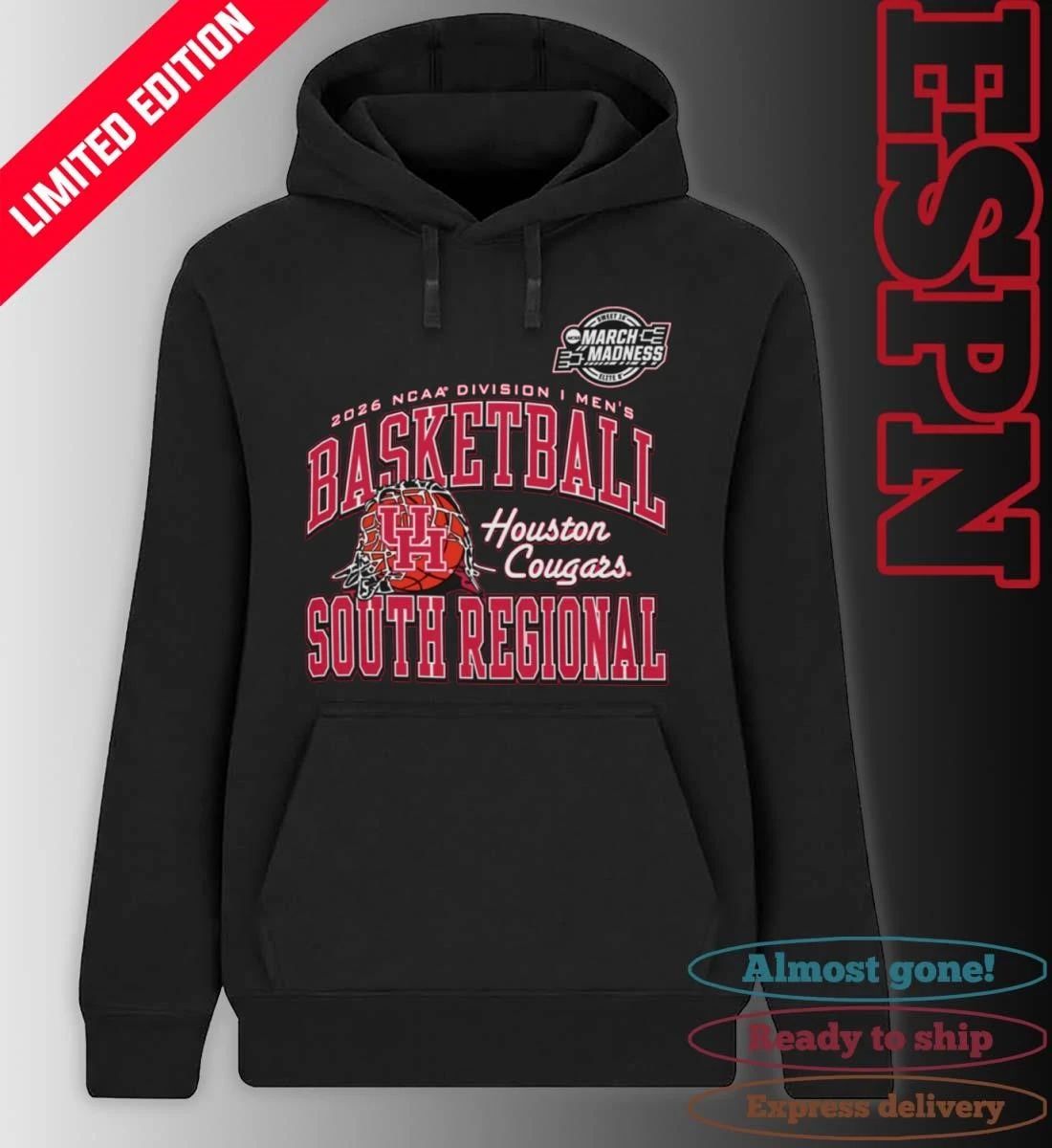Houston Cougars 2026 NCAA DI Men’s Basketball Sweet 16 – South Regional T-Shirt