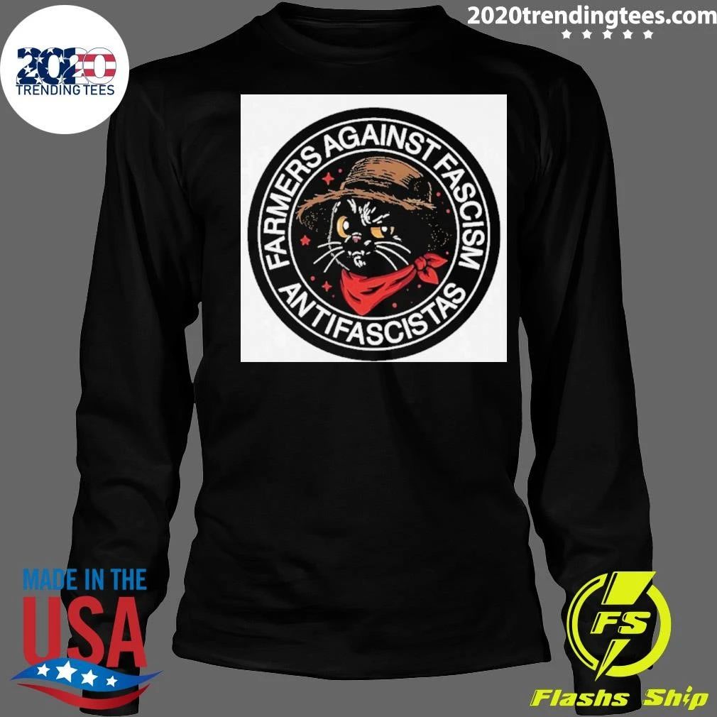 Farmers Against Fascism Antifascistas Cat Shirt