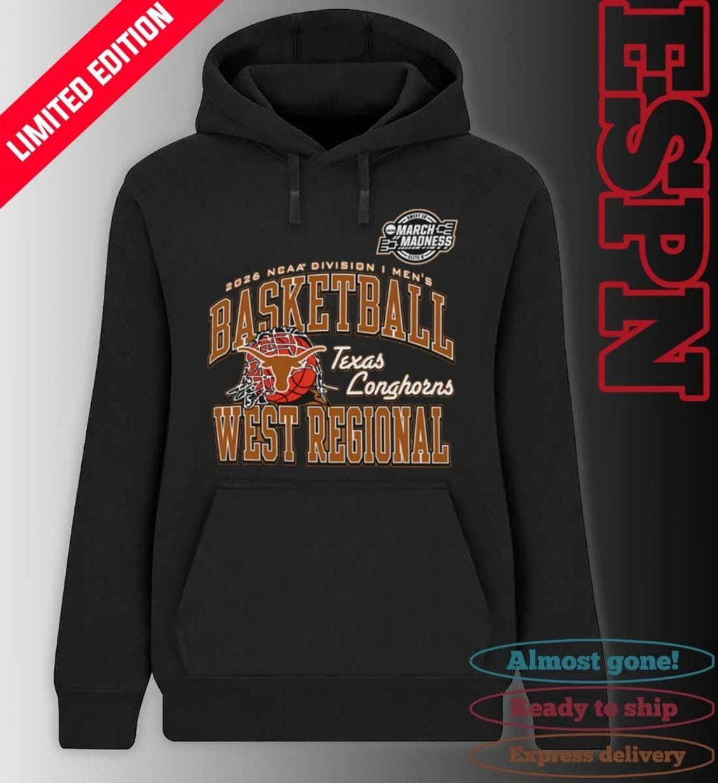 Texas Longhorns 2026 NCAA DI Men’s Basketball Sweet 16 – West Regional T-Shirt