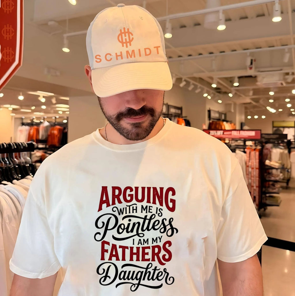 Arguing with me is pointless I am my fathers daughter shirt