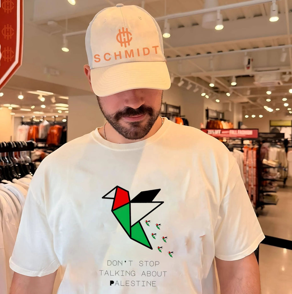 Don’t Stop Talking About Palestine Origami Bird shirt