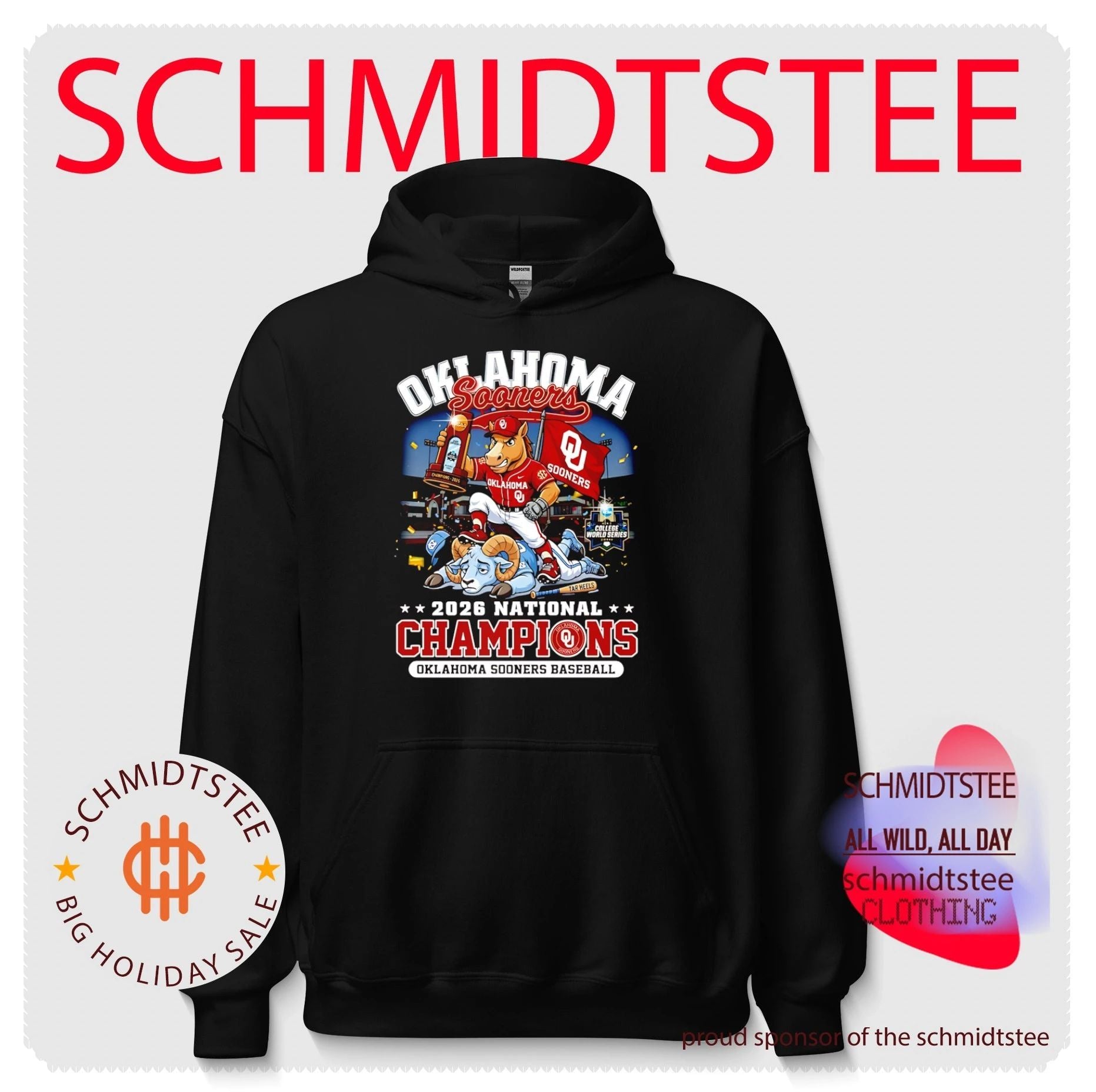 Oklahoma Sooners 2026 National Champions Baseball mascot shirt