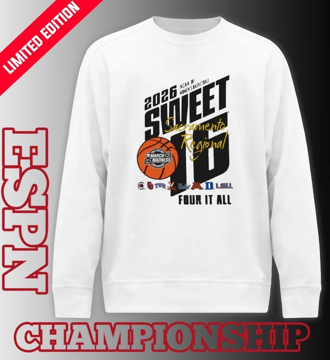 Sacramento 2026 NCAA DI Women’s Basketball Regional Sweet Sixteen Shirt