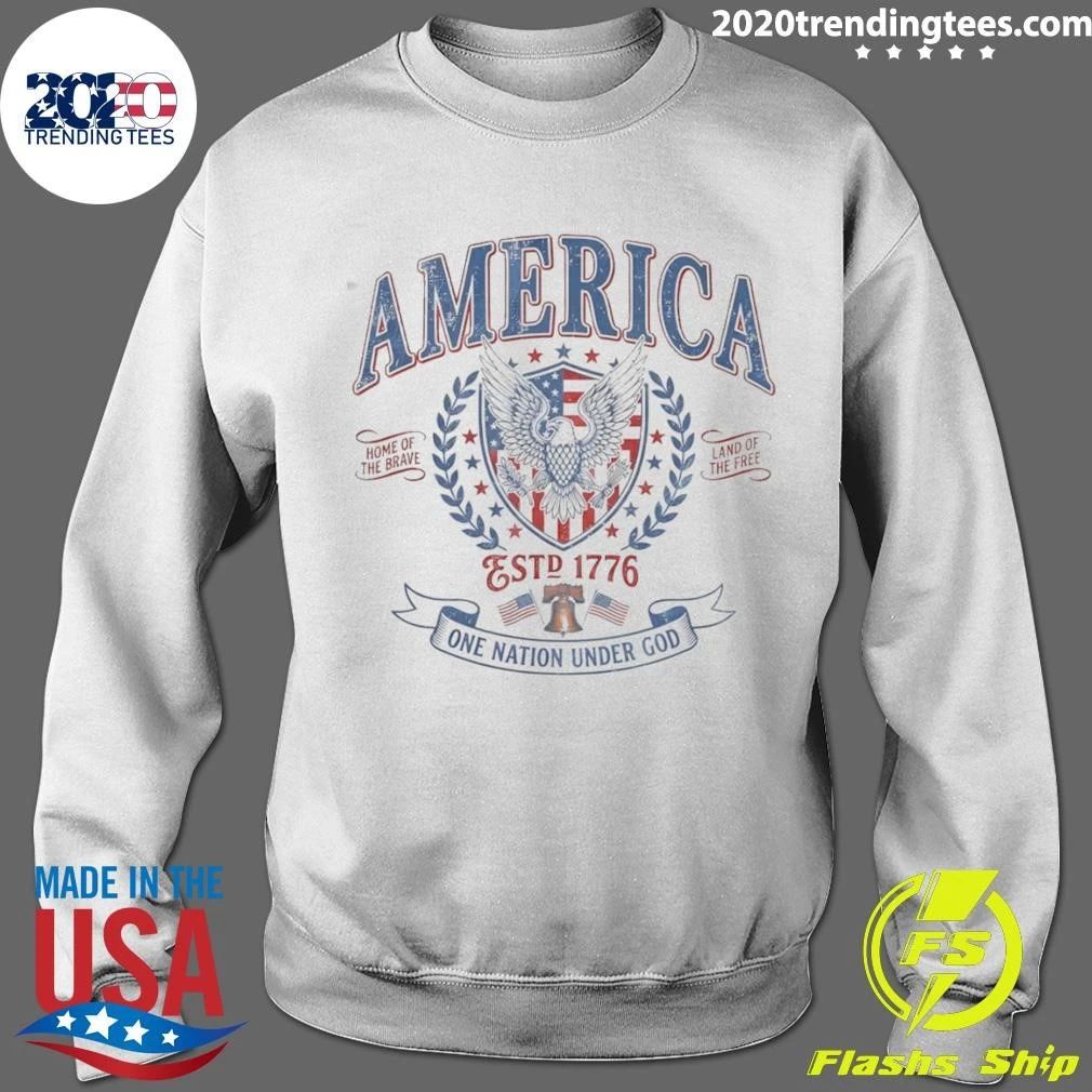 Eagle America Shield Liberty Bell Estd 1776 Home Of The Brave Land Of The Free Shirt