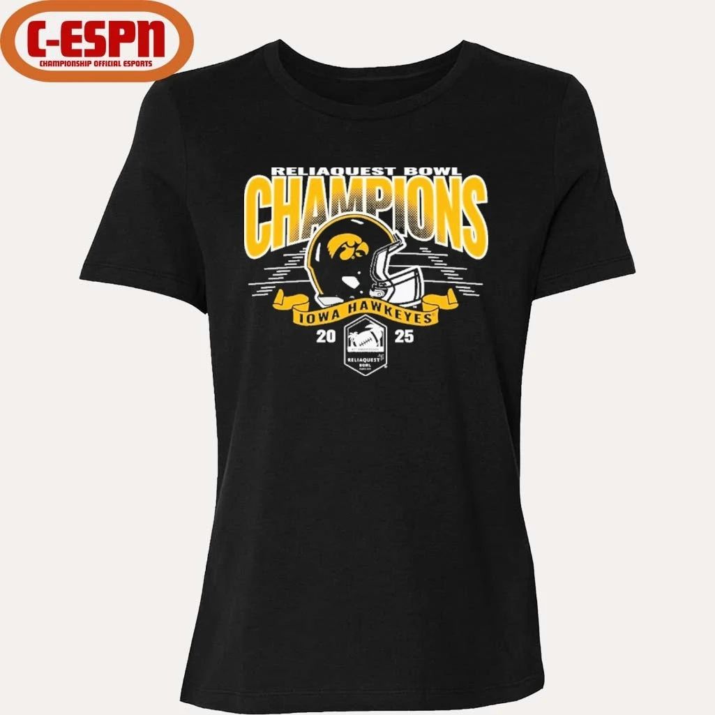 University of Iowa Hawkeyes Football 2025 ReliaQuest Bowl Champions Shirt