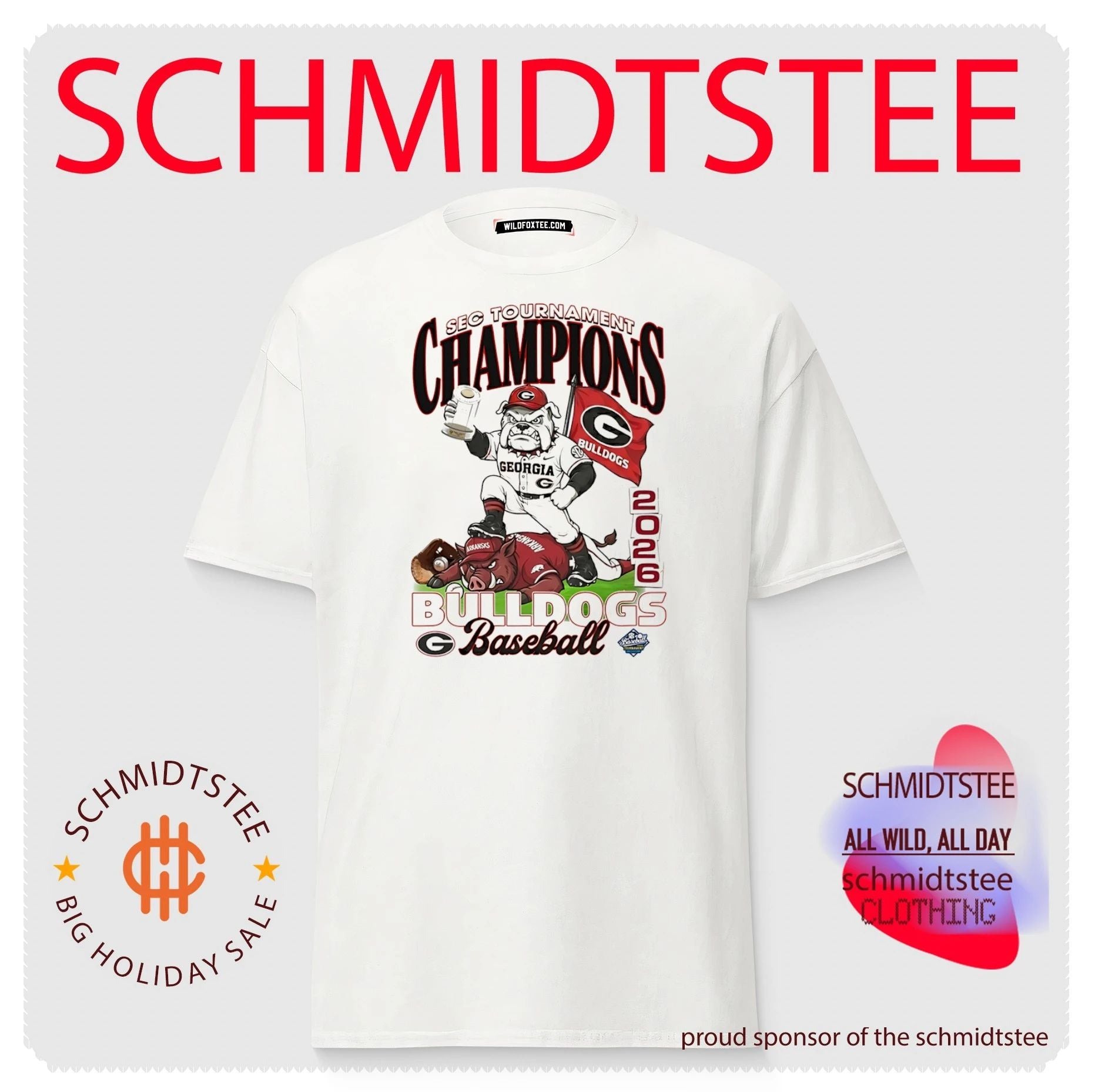 Georgia Bulldogs Baseball Champions 2026 Sec Baseball Tournament mascot shirt
