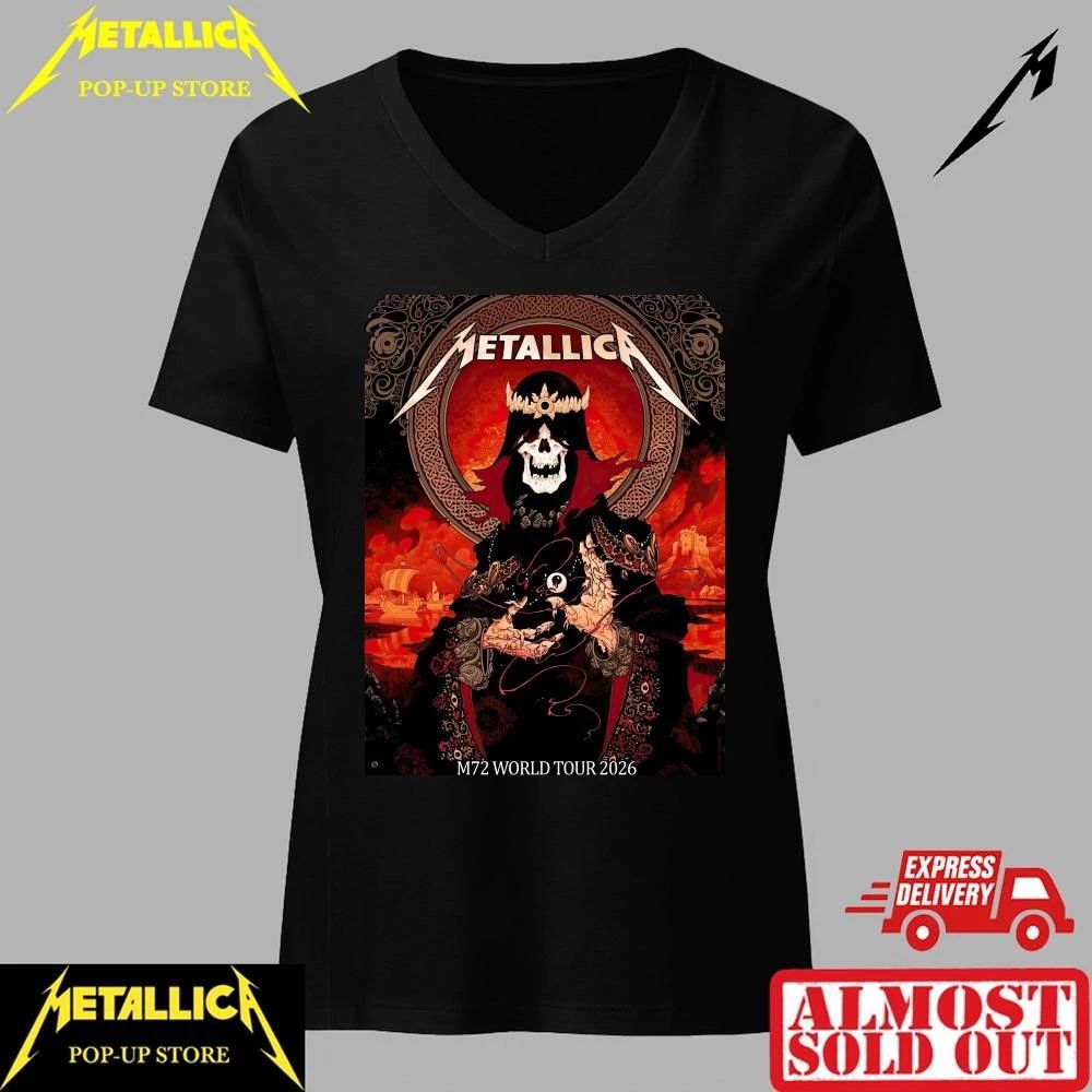 Exclusive Metallica M72 Cardiff Pop-Up Shop T-Shirt – Skull King Art June 28 2026