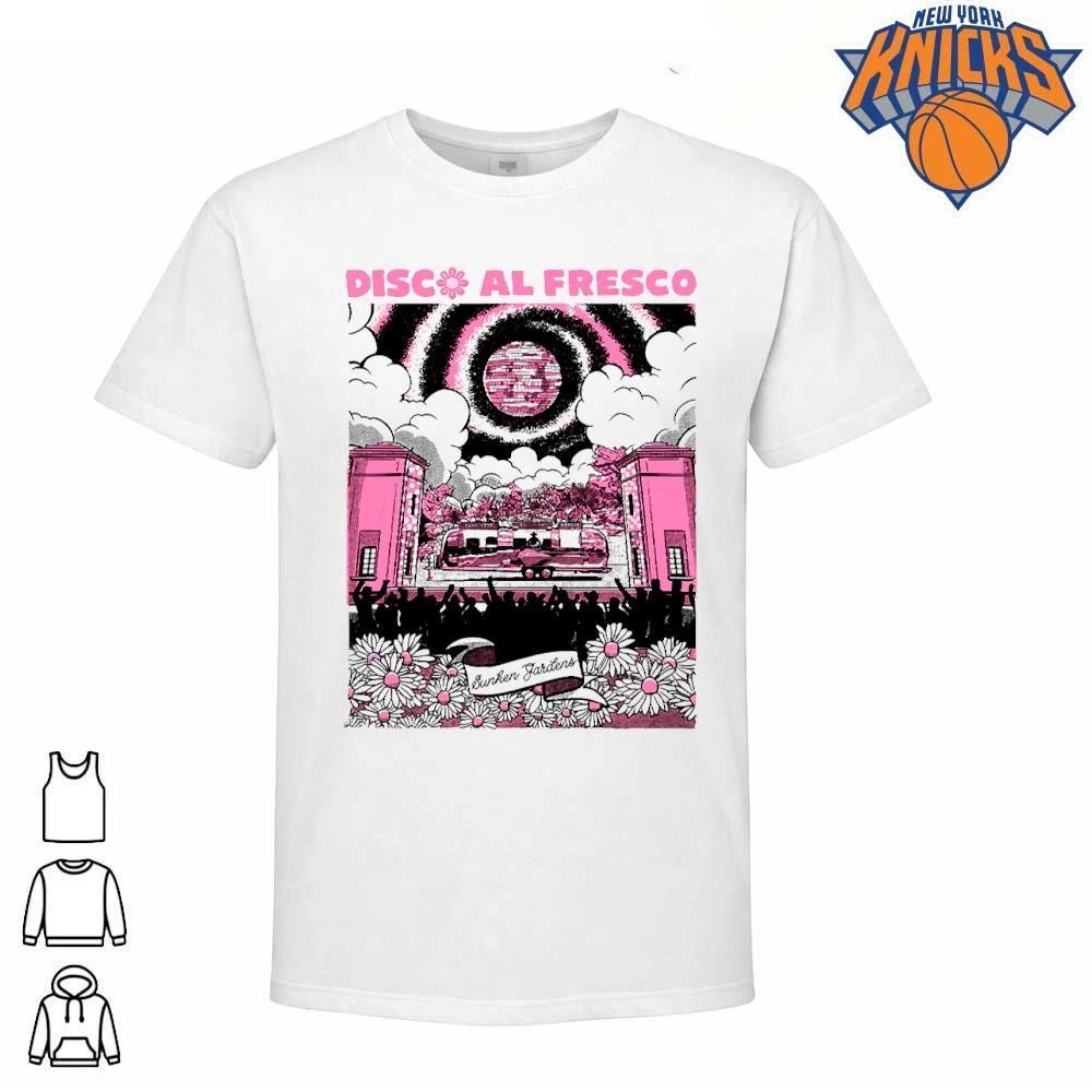 Disc Al Fresco Sunken Gardens Pink Disco Ball Vintage Festival Shirt
