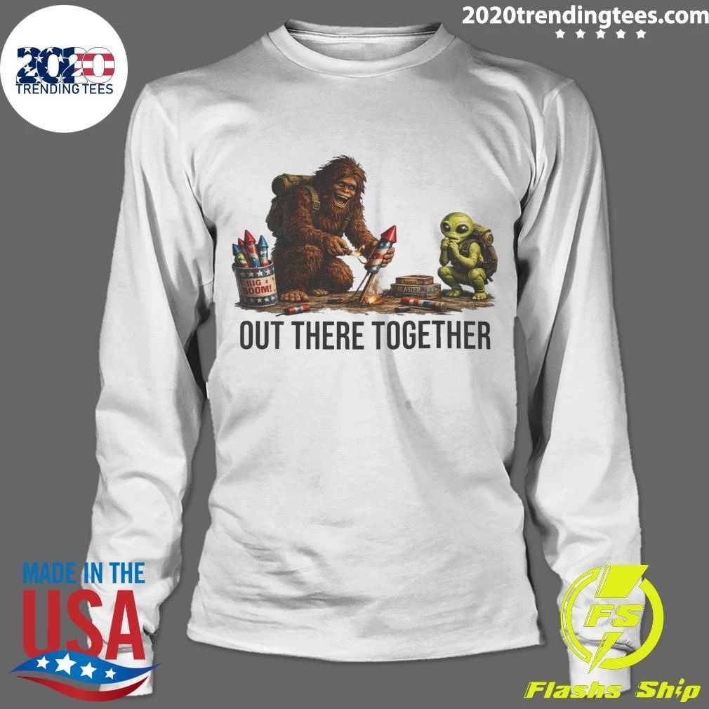 Sasquatch and Alien Painting Out There Together Shirt