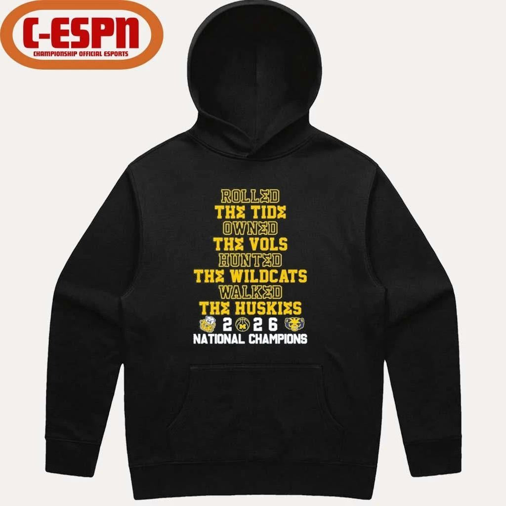 Michigan Basketball Rolled The Tide Owned The Vols Hunted The Wildcats Walked The Huskies National Champions Shirt