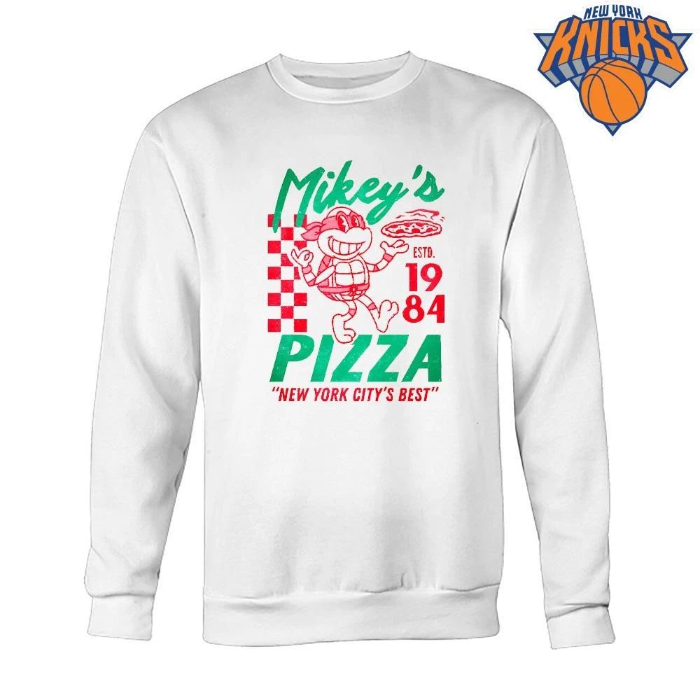 Mikeys Pizza New York Citys Best Estd 1984 TMNT Michelangelo Retro Cartoon shirt