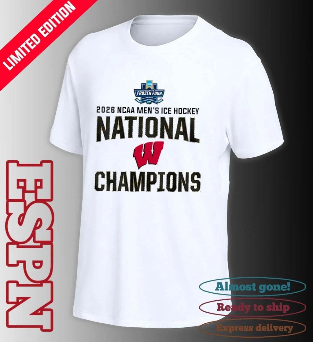 University Of Wisconsin 2026 NCAA DI Men’s Ice Hockey National Champions T-Shirt