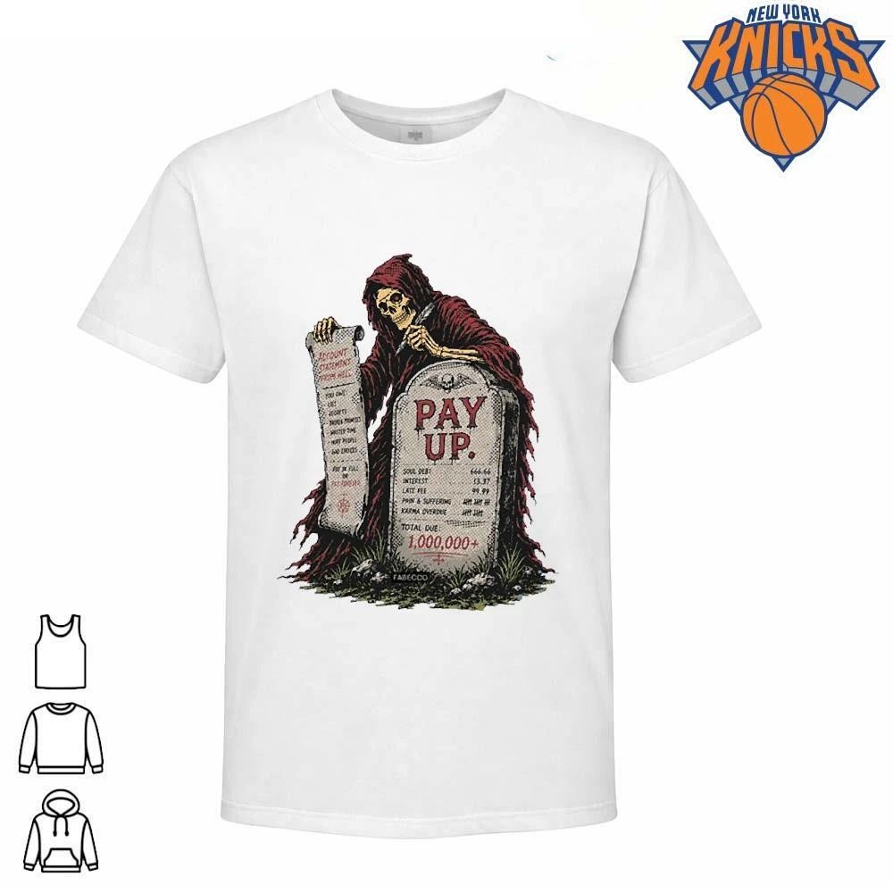 Grim Reaper Pay Up Account Statement From Hell Tombstone Skeleton Skull Shirt