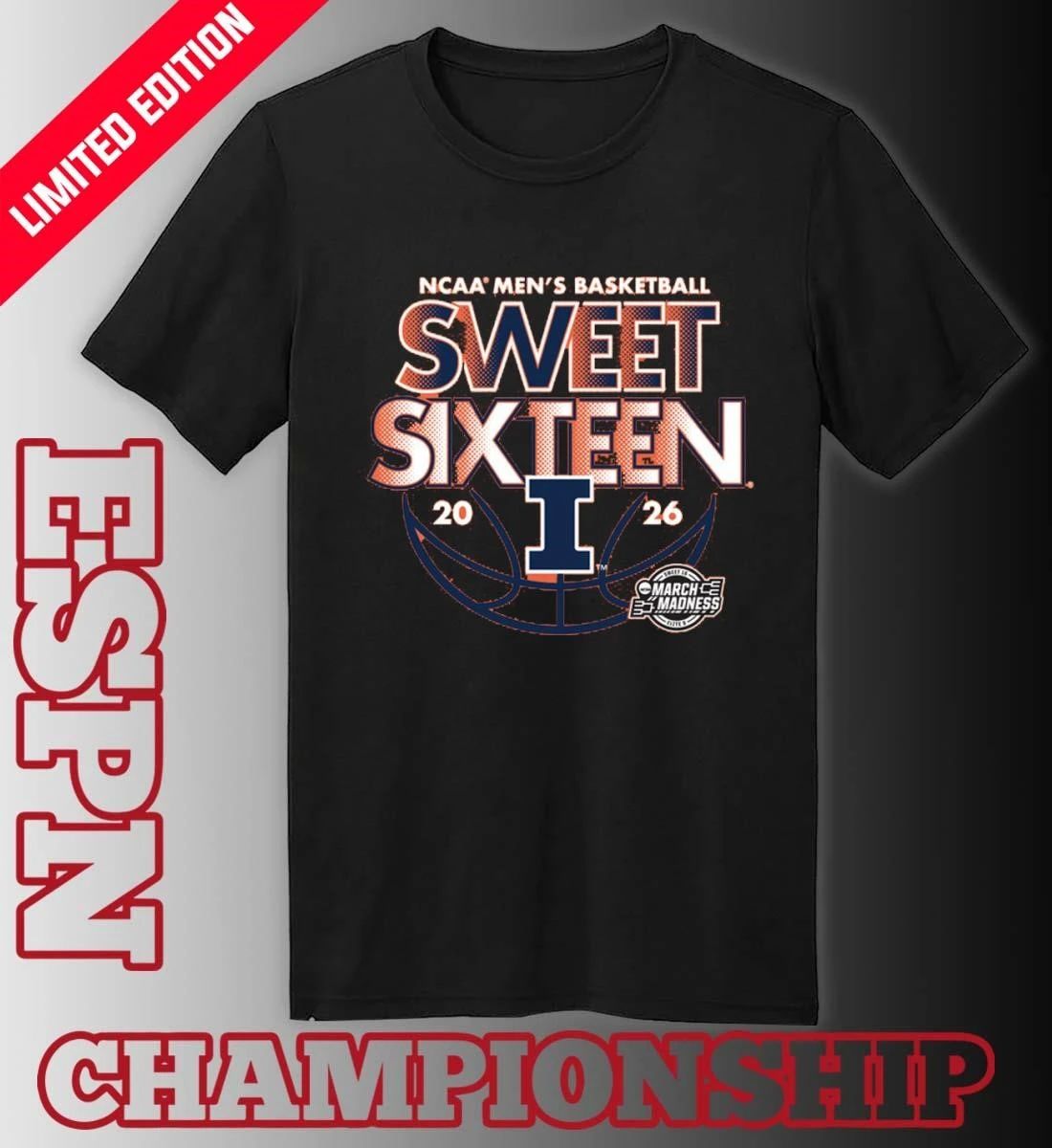 Sweet Sixteen 2026 Illinois NCAA Men’s Basketball Shirt