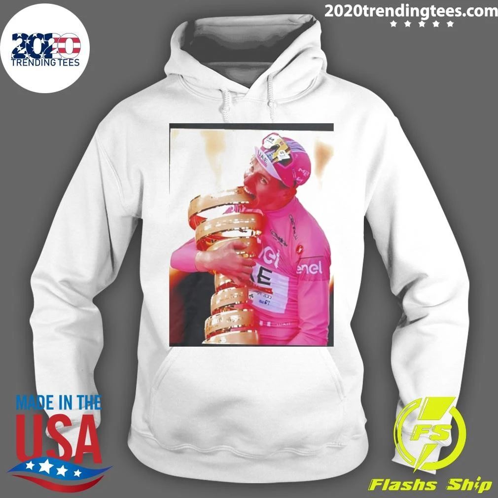 Tadej Pogacar 2024 Giro D’italia Biting Trophy Shirt