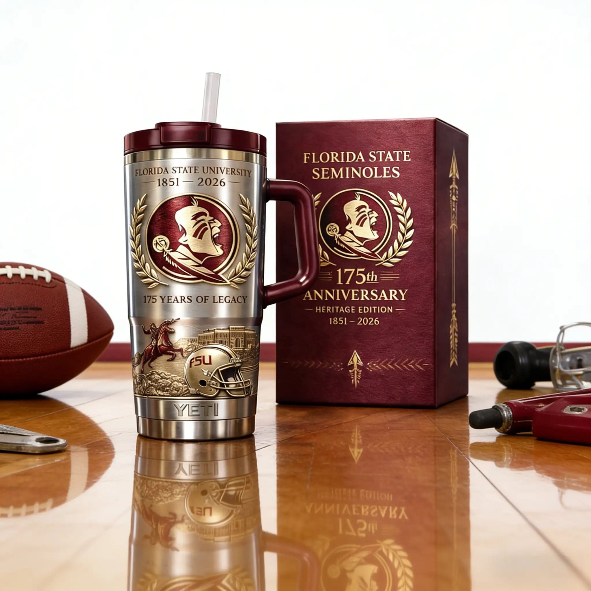 Florida State Seminoles 175th Anniversary Heritage Edition Handled Tumbler