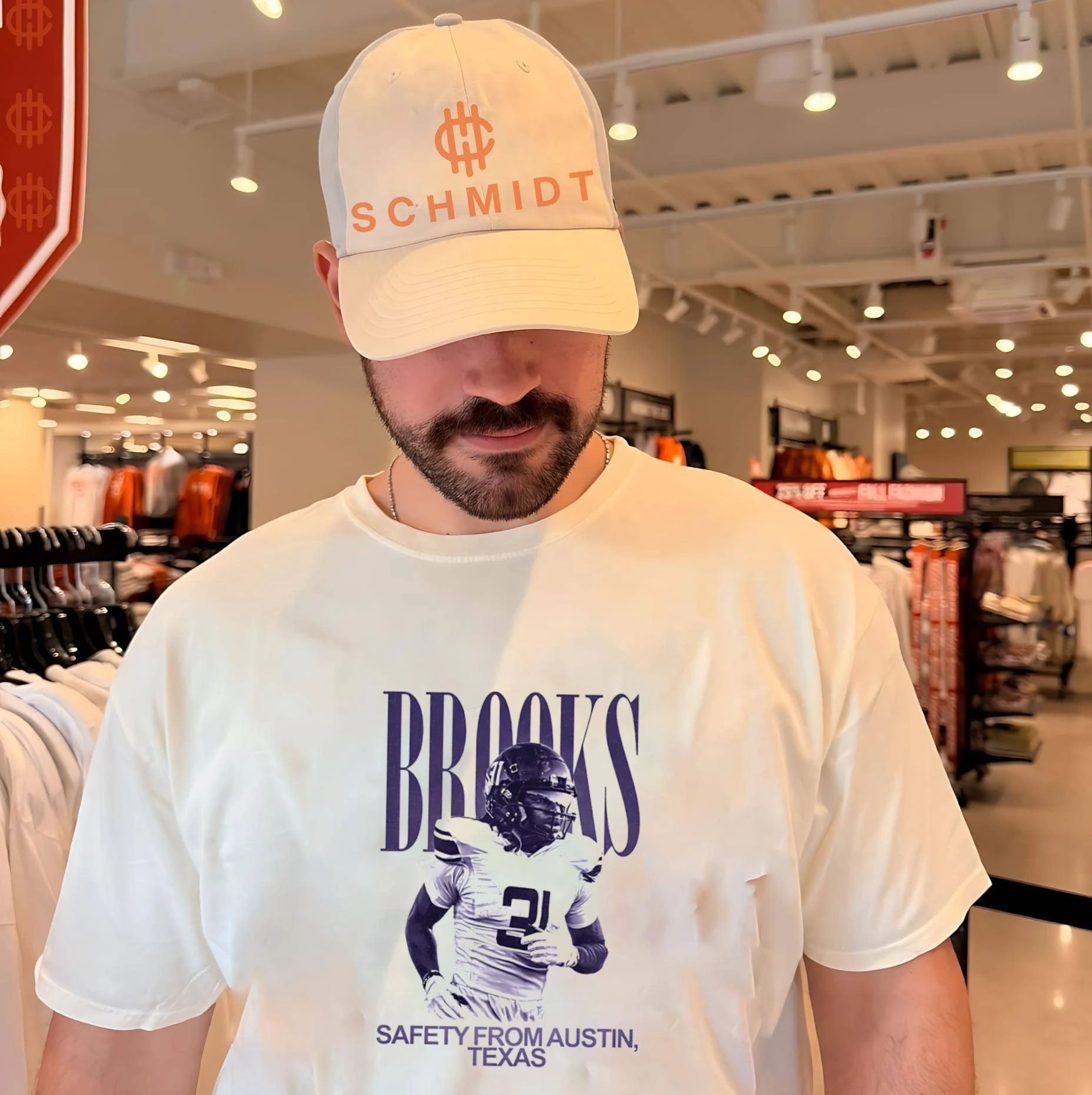 Cam Brooks Safety from Austin Texas football shirt