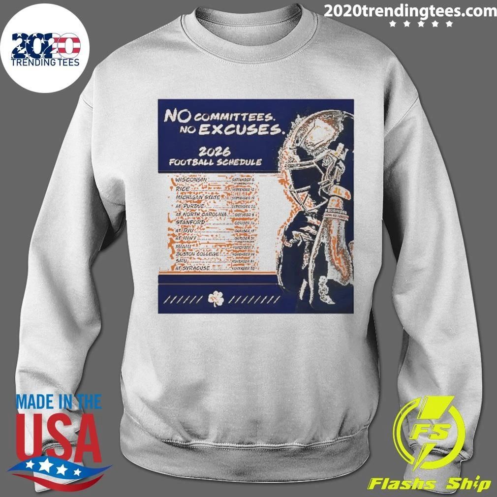 Notre Dame Football Coach Freeman Leave No Doubt Irish 2026 Football Schedule Shirt
