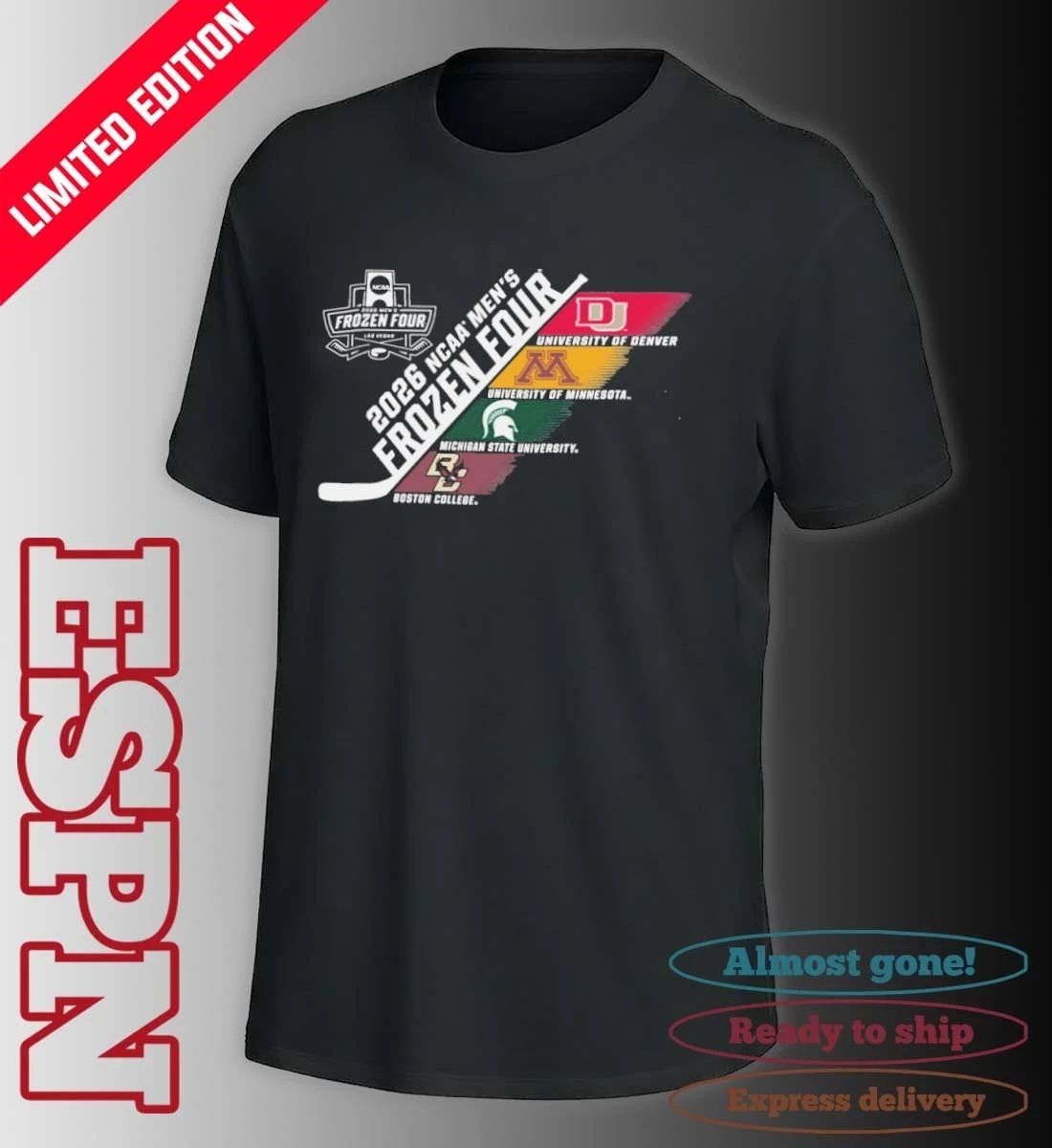 NCAA Men’s Frozen Four 4 Teams 2026 Las Vegas Shirt