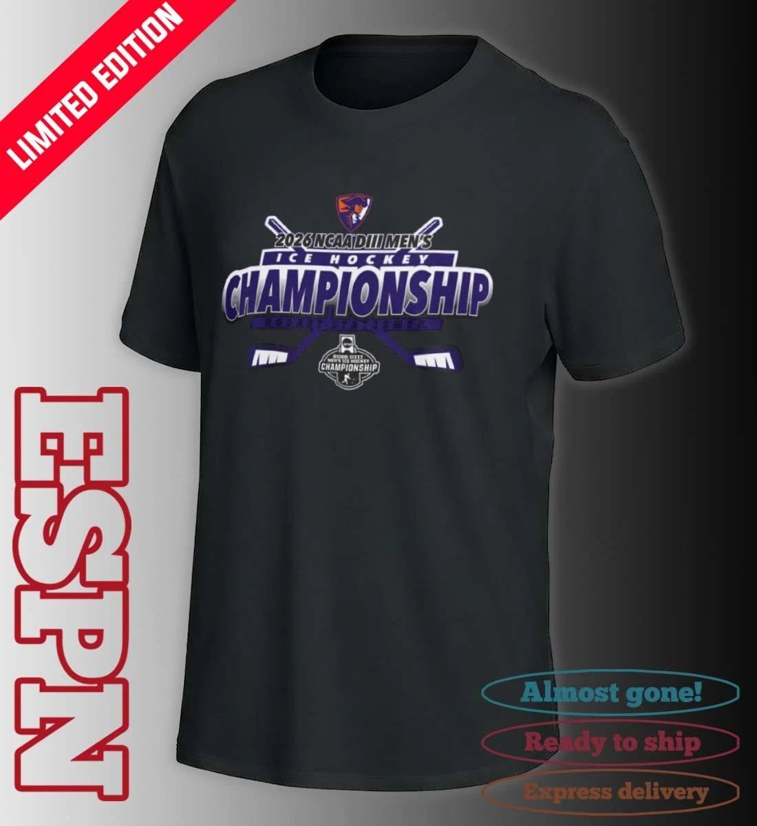 Hobart Statesmen 2026 NCAA DIII Men’s Ice Hockey Championship Shirt