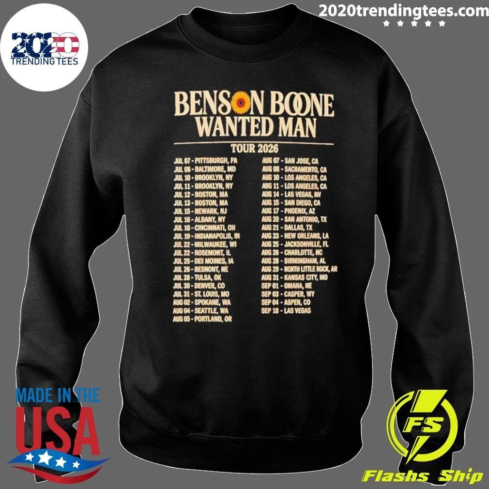Benson Boone Wanted Man Tour Concert Music 2026 Shirt