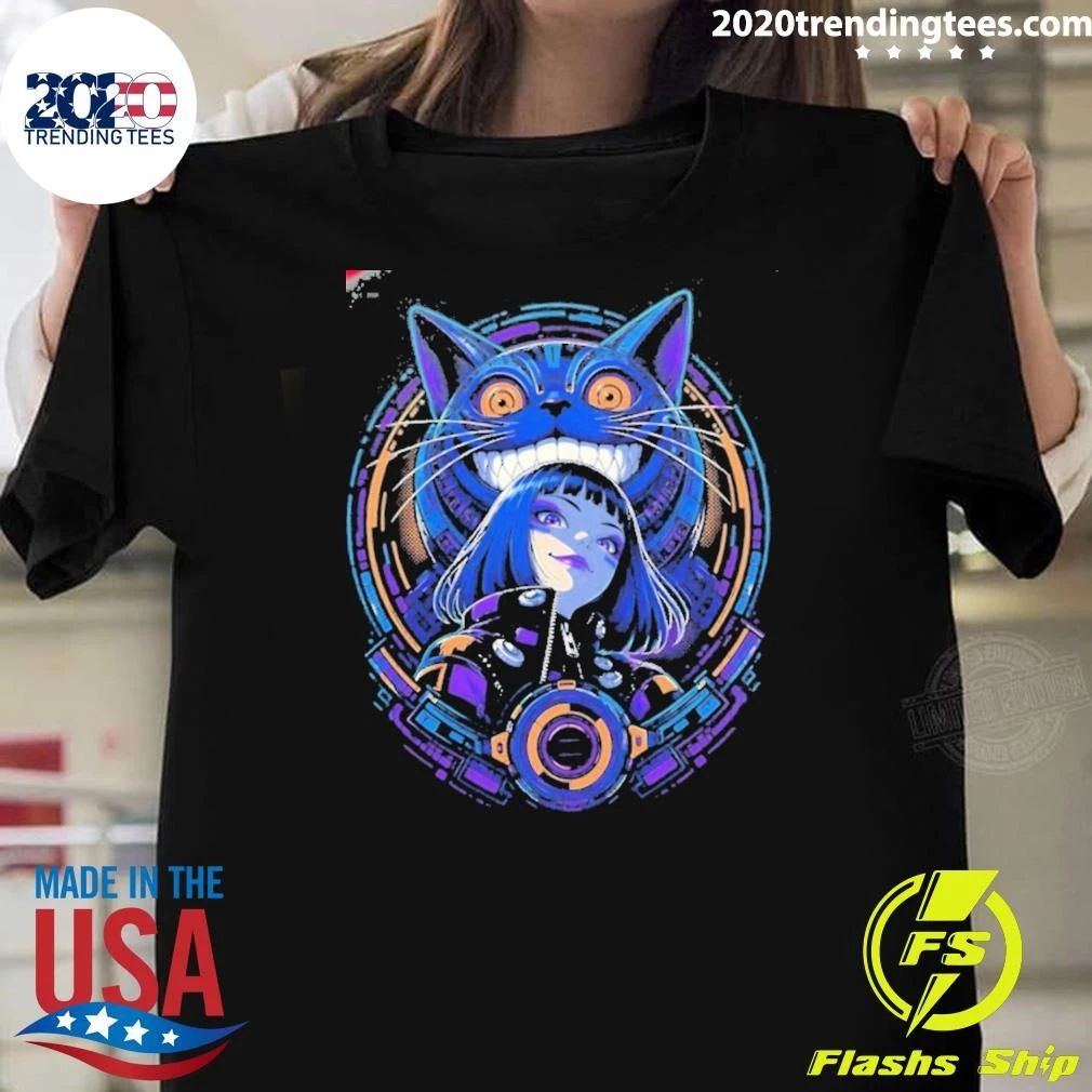 Cyberpunk Cat Girl Anime Futuristic Shirt