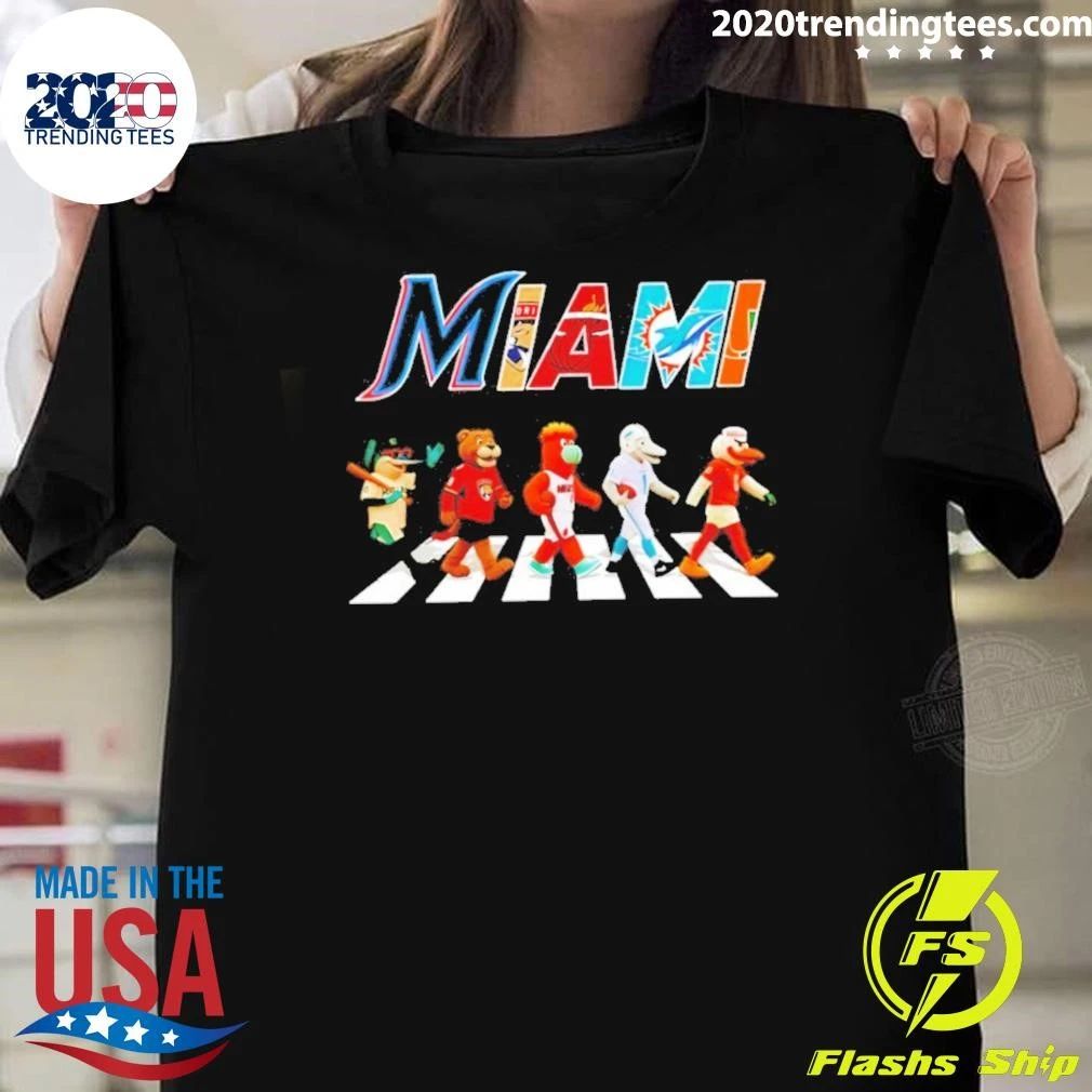 Miami Sports Mascots Abbey Road Graphic Shirt