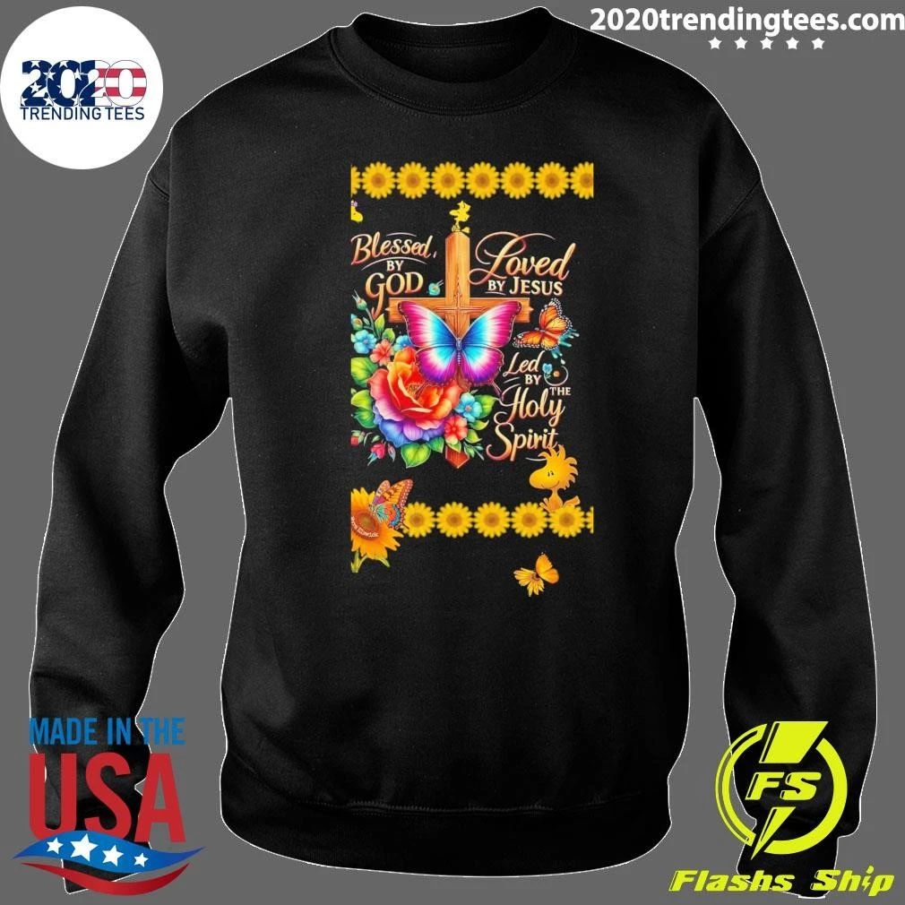 Blessed by God, Loved by Jesus, Led by the Holy Spirit Butterfly Shirt