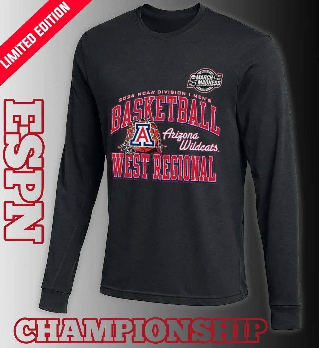 Arizona Wildcats 2026 NCAA DI Men’s Basketball Sweet 16 – West Regional T-Shirt