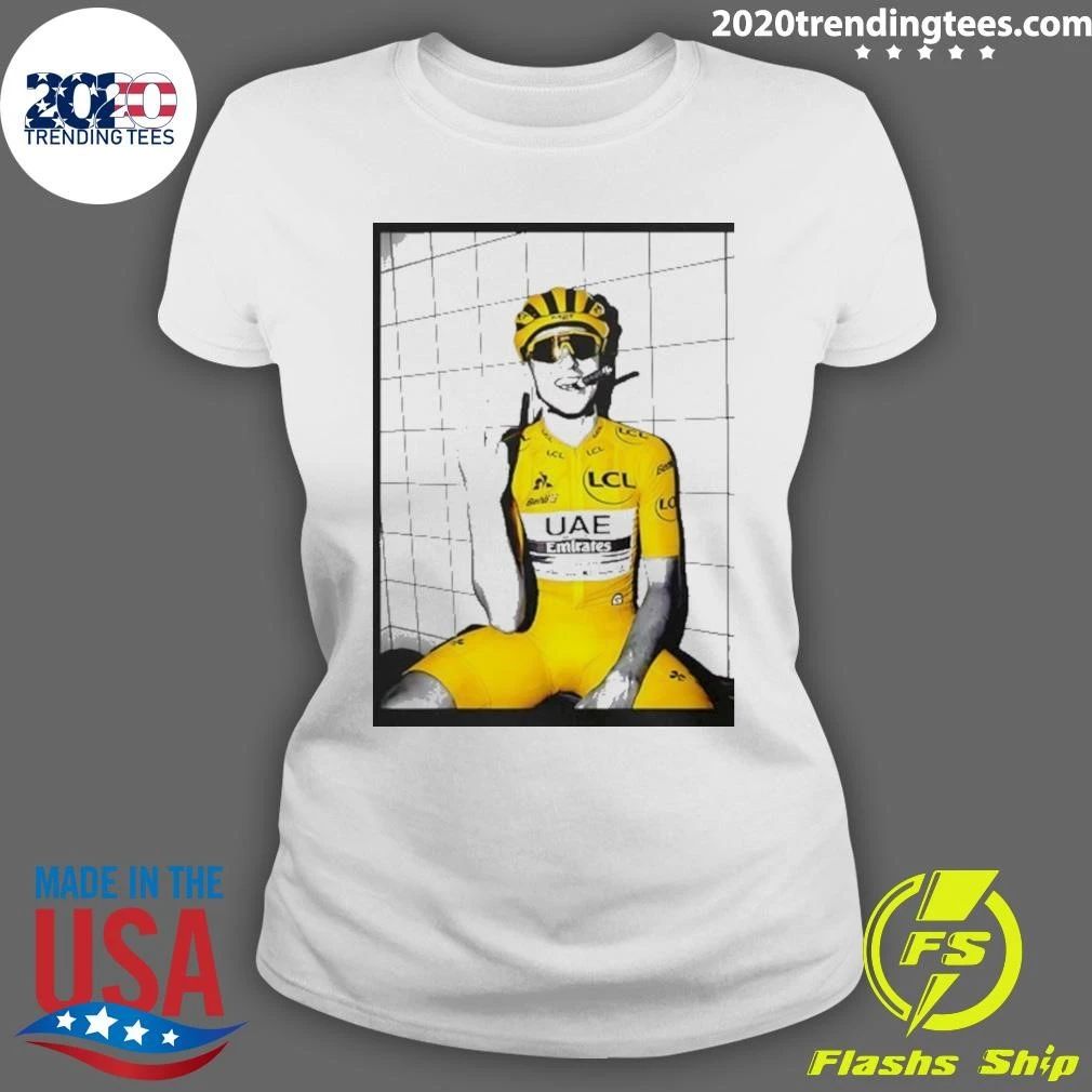 Tadej Pogacar Middle Finger And Smoking Shirt