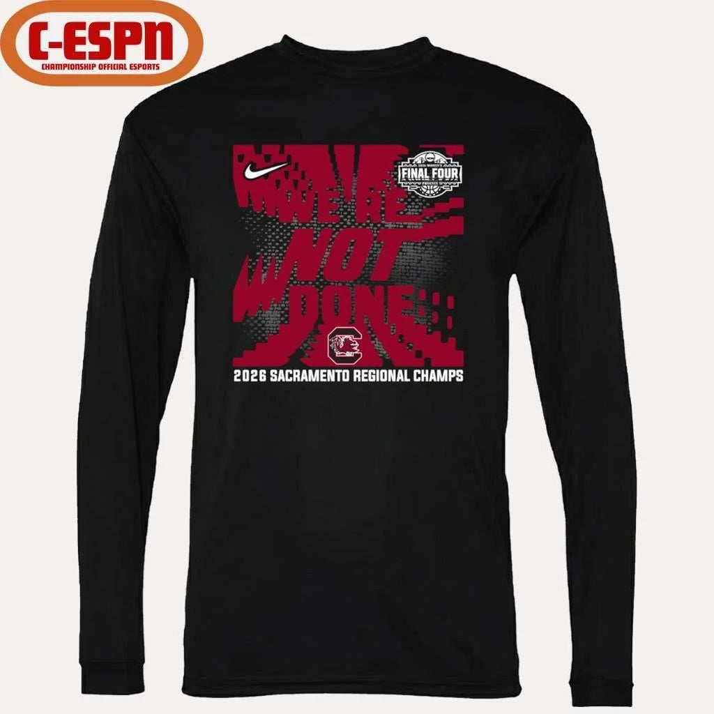South Carolina Gamecocks 2026 NCAA Women’s Basketball Sacramento Regional Champions T-Shirt
