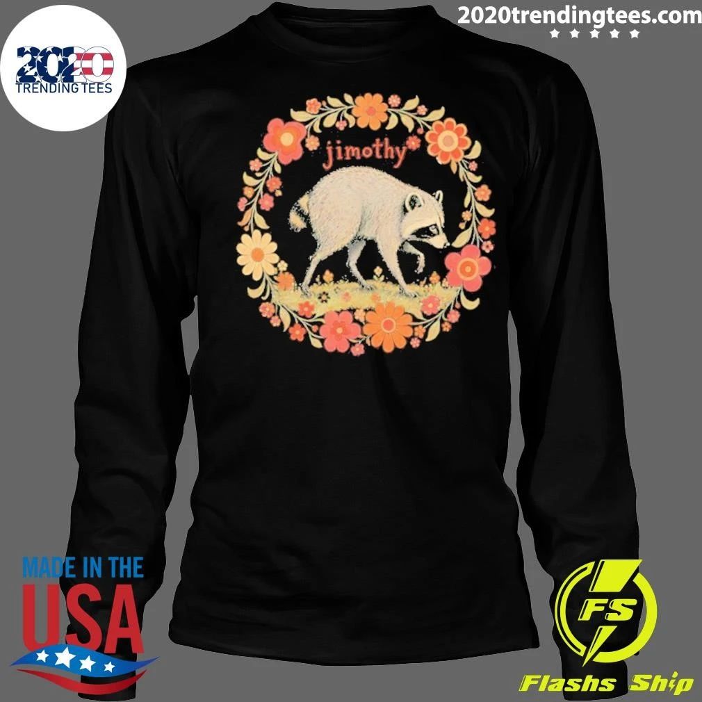 Jimothy Raccoon Floral Wreath Cottagecore Shirt