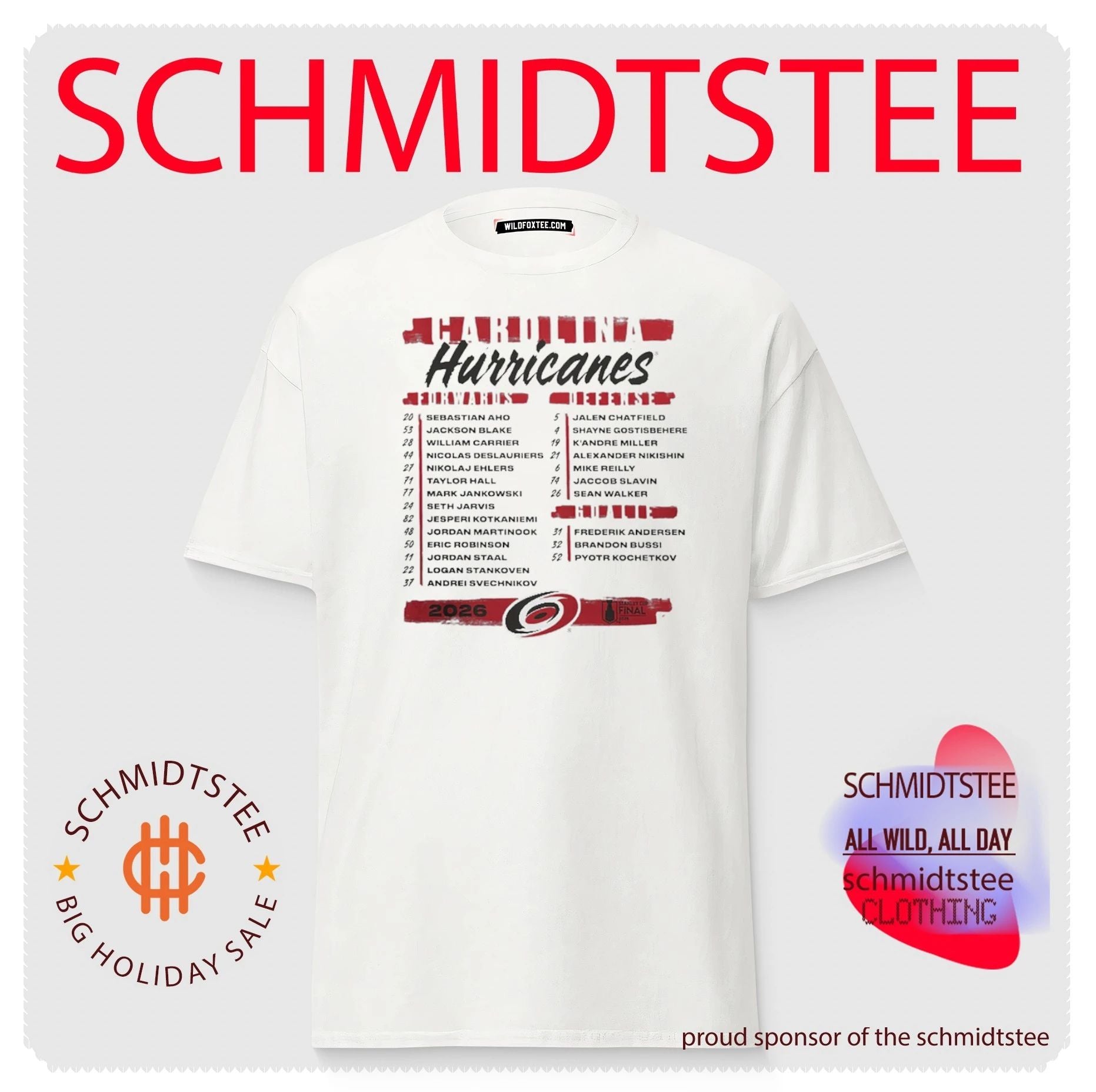 Carolina Hurricanes 2026 Stanley Cup Final Roster shirt