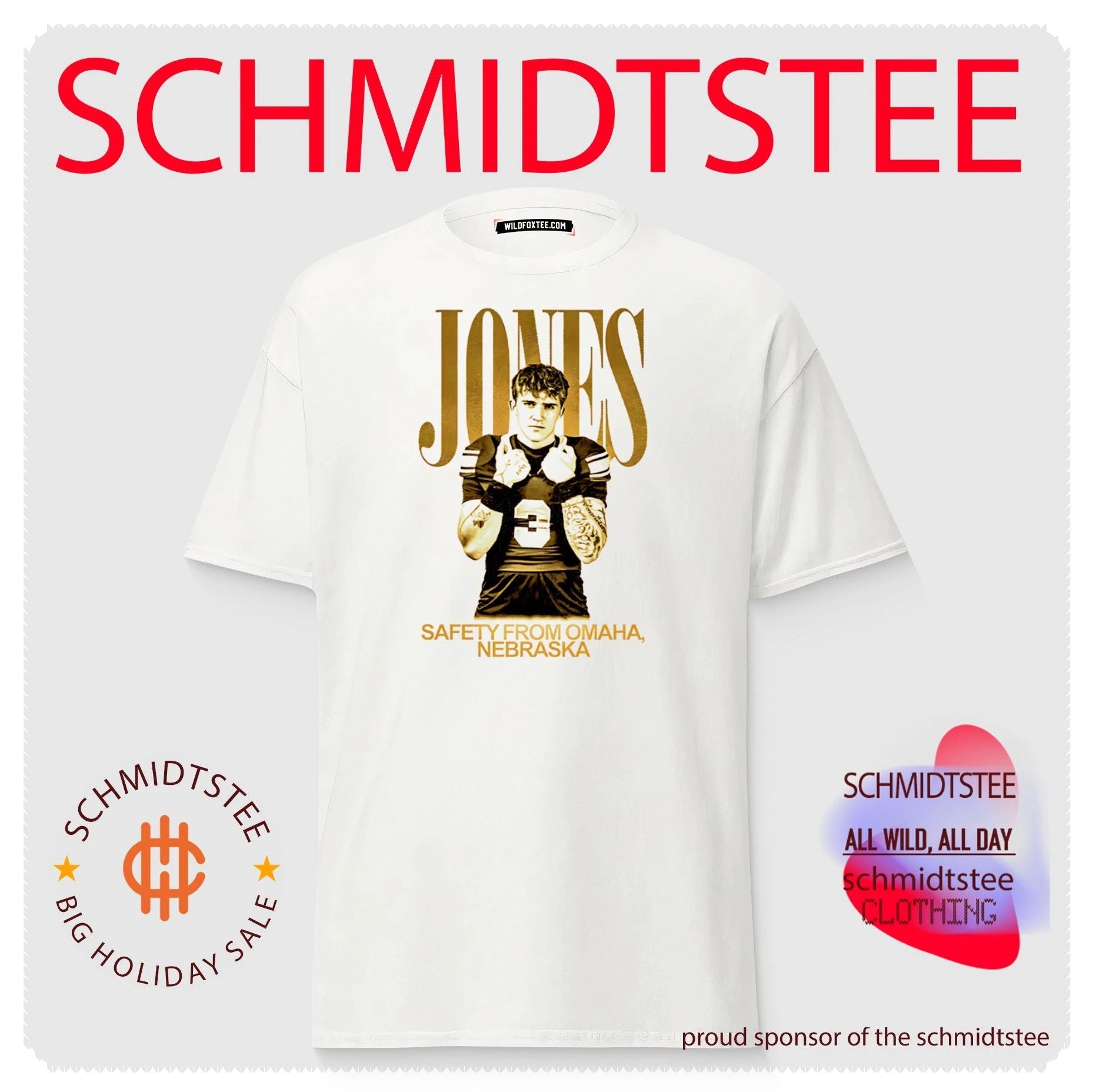 Mason Jones Nebraska Cornhuskers Safety from Omaha shirt