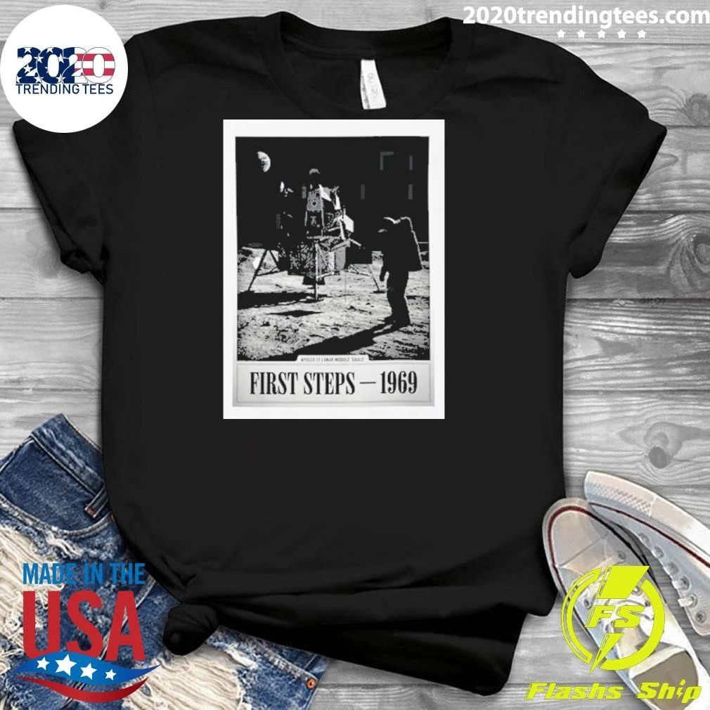 First Steps 1969 Moon Landing Vintage NASA Apollo Astronaut Shirt