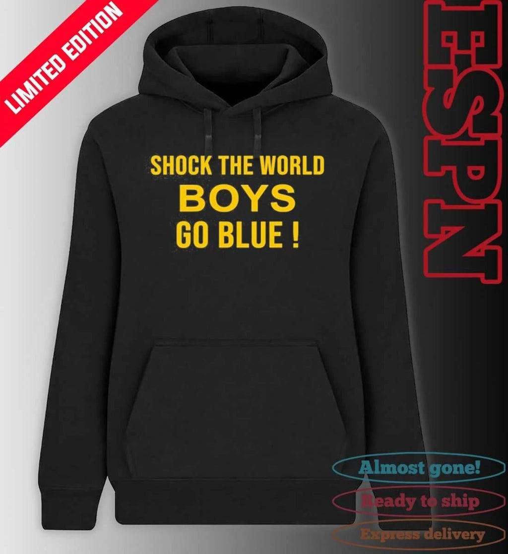 Michigan Basketball Shock The World Boys Go Blue Shirt