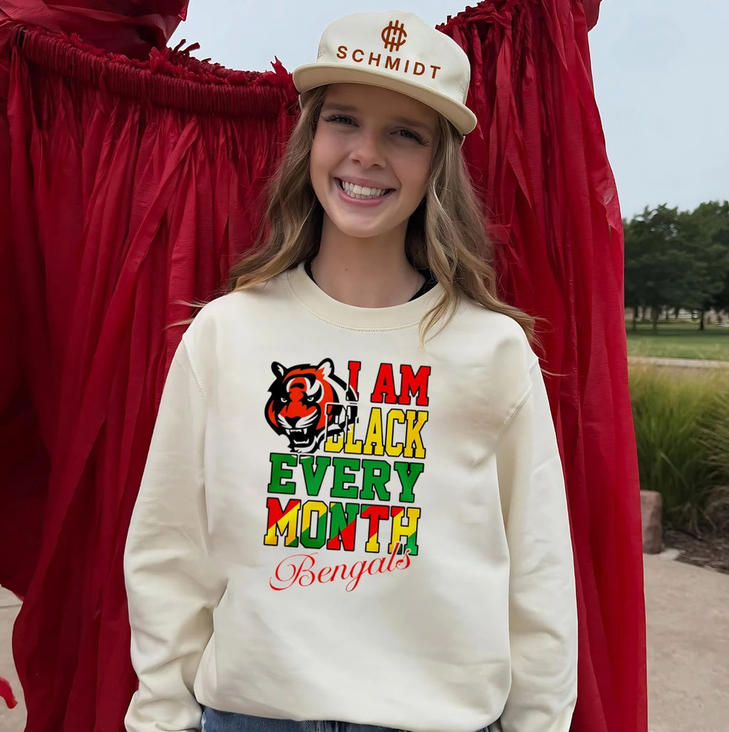 Cincinnati Bengals I am Black Every Month Juneteenth logo shirt