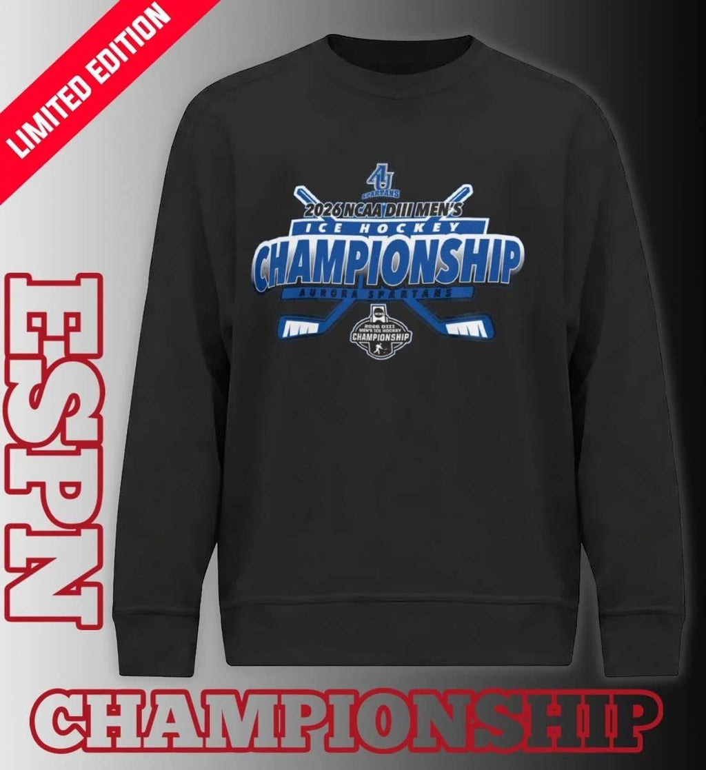 Aurora Spartans 2026 NCAA DIII Men’s Ice Hockey Championship T-Shirt