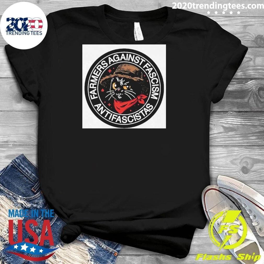 Farmers Against Fascism Antifascistas Cat Shirt