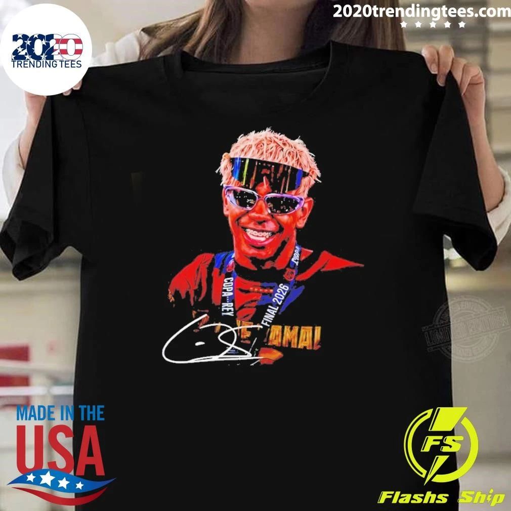 Lamine Yamal Smiling Spain Soccer World Cup 2026 Signature Shirt