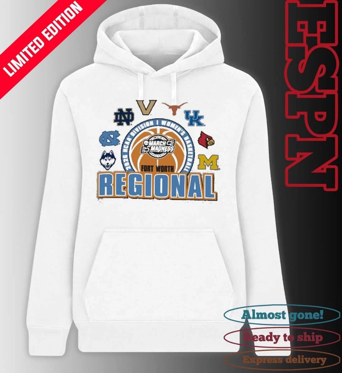 2026 NCAA DI Women’s Basketball Tournament March Madness Fort Worth Regional Teams T-Shirt