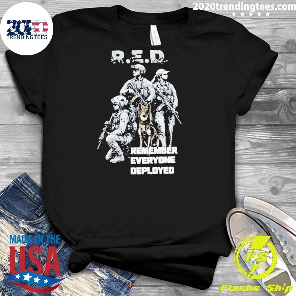 Red Remember Everyone Deployed Military Shirt