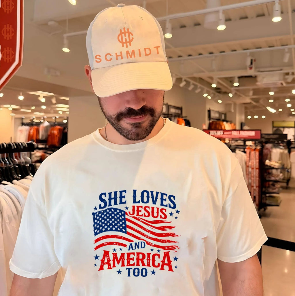 She Loves Jesus and America Too 4th of July shirt