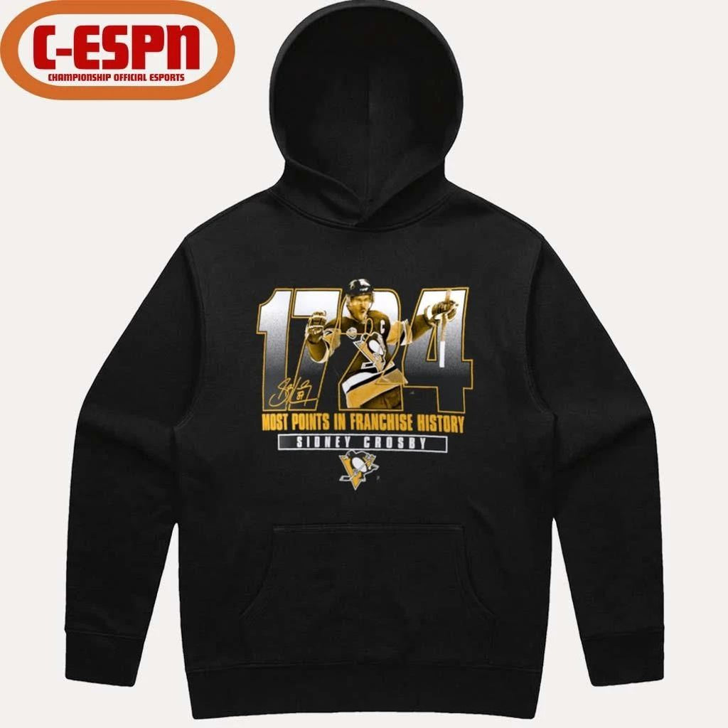 Sidney Crosby Pittsburgh Penguins 1724 Most Points in Franchise History T-Shirt