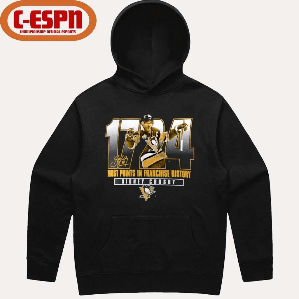 Sidney Crosby Pittsburgh Penguins 1724 Most Points in Franchise History T-Shirt