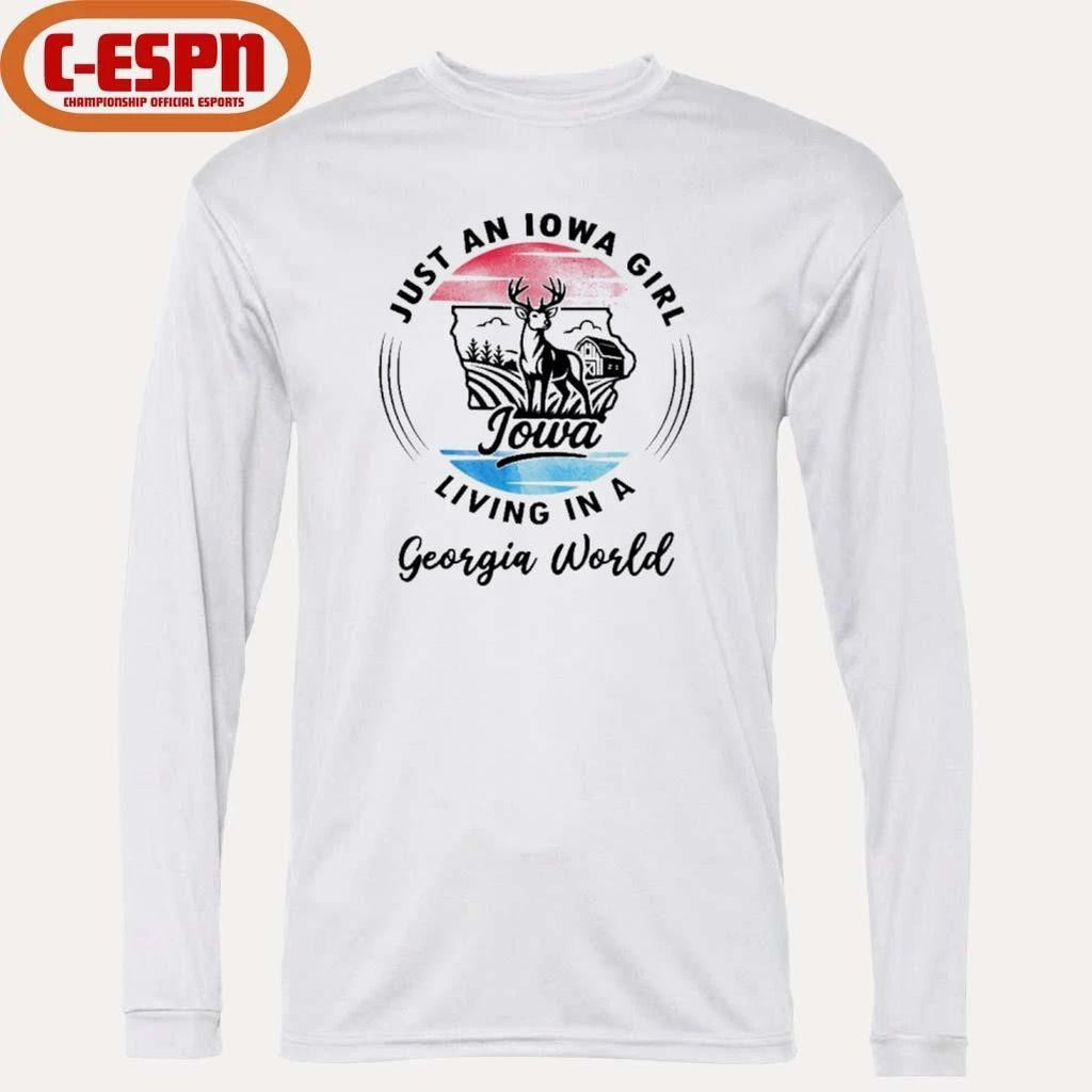 Reindeer Just An Iowa Girl Living In A Georgia World Shirt