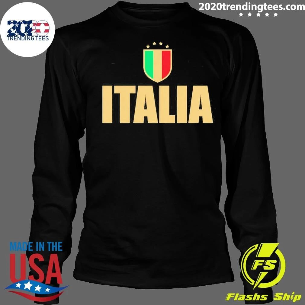 Gold Italia National Team Crest Italy Soccer Shirt