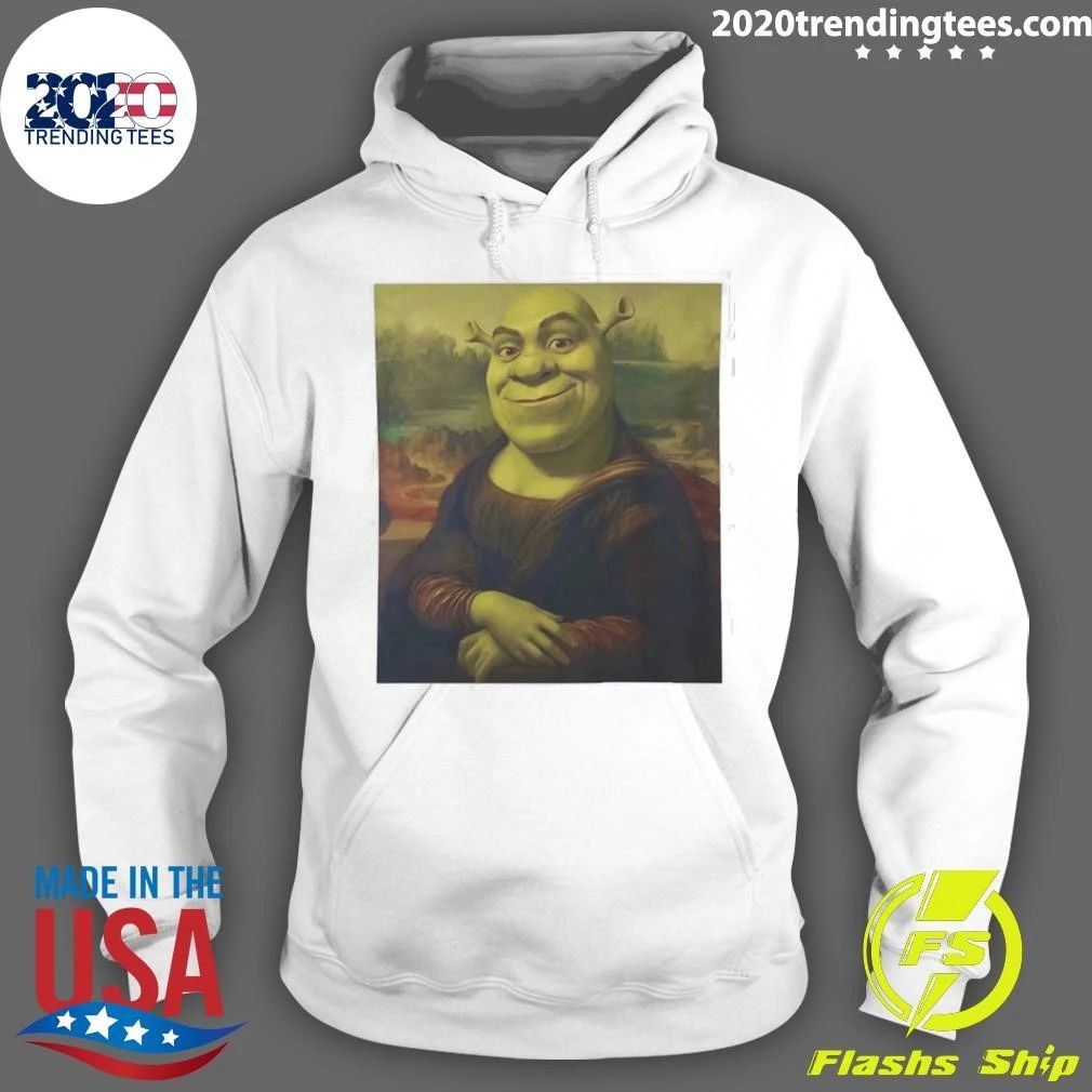 Shrek Mona Lisa Parody Portrait Graphic Tee Shirt