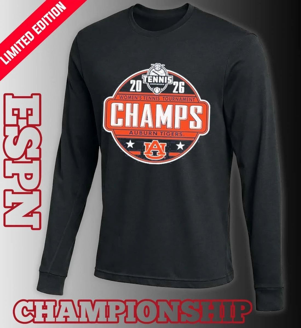 Auburn Tigers 2026 SEC Women’s Tennis Tournament Champions Locker Room T-Shirt
