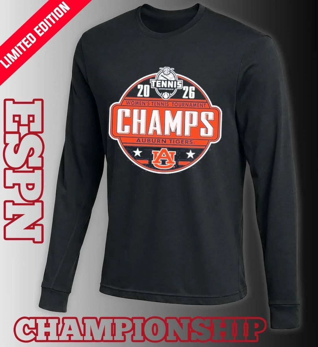Auburn Tigers 2026 SEC Women’s Tennis Tournament Champions Locker Room T-Shirt